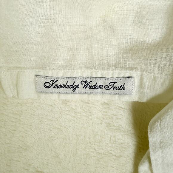 Robert Graham Shirt Mens M White Short Sleeve Classic Fit Linen Resort Wear - Picture 3 of 7